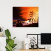 Golden Gate Bridge Poster (Thuiskantoor)