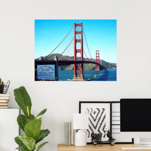 Golden Gate Bridge Poster (Thuiskantoor)