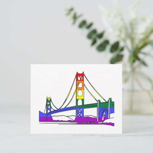 Golden Gate Bridge Rainbow Pride Briefkaart (Staand voorkant)