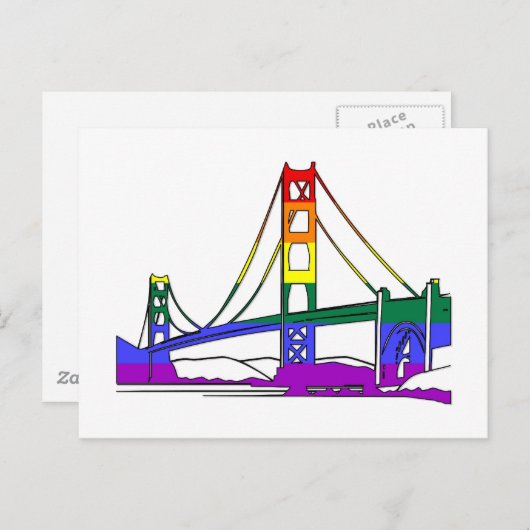 Golden Gate Bridge Rainbow Pride Briefkaart (Voorkant / Achterkant)