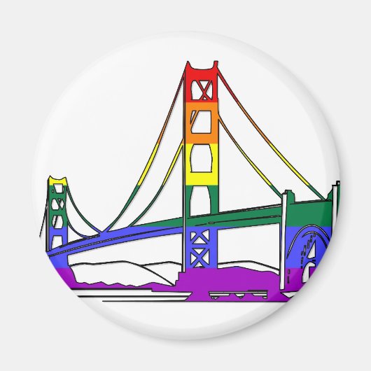 Golden Gate Bridge Rainbow Pride Magneet (Voorkant)