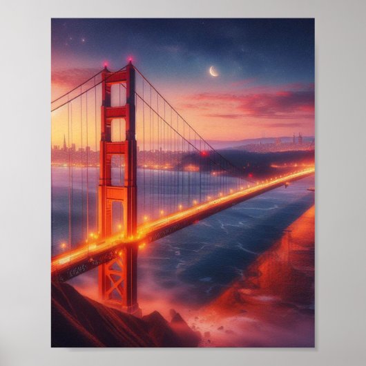 Golden Gate Bridge Reisposter Poster (Voorkant)