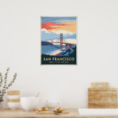 Golden Gate Bridge - Retro Poster (Keuken)