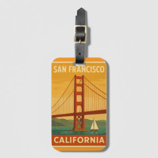 Golden Gate Bridge Retro – San Francisco Luggage T Bagagelabel