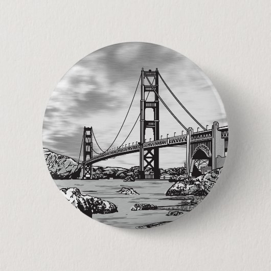 Golden Gate Bridge Ronde Button 5,7 Cm (Voorkant)