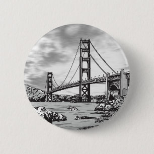 Golden Gate Bridge Ronde Button 5,7 Cm