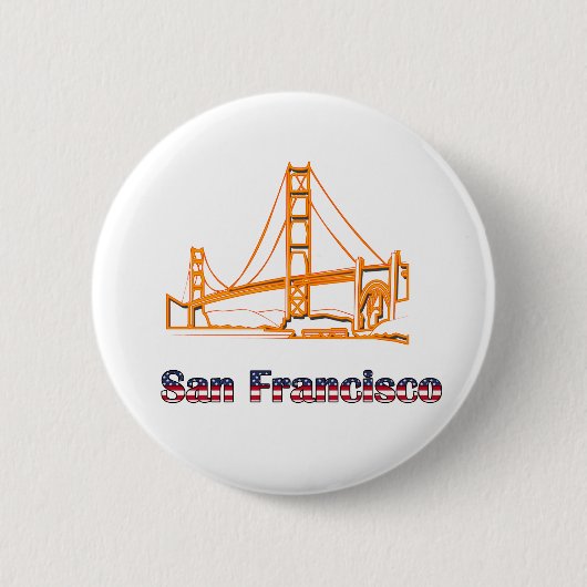 Golden Gate Bridge Ronde Button 5,7 Cm (Voorkant)