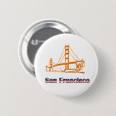 Golden Gate Bridge Ronde Button 5,7 Cm (Voorkant /achterkant)