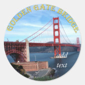 Golden Gate Bridge Ronde Sticker (Voorkant)