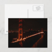 Golden Gate Bridge 's nachts Briefkaart (Voorkant / Achterkant)
