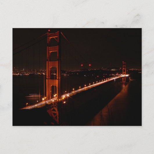 Golden Gate Bridge 's nachts Briefkaart (Voorkant)