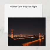 Golden Gate Bridge 's nachts Briefkaart (Voorkant / Achterkant)