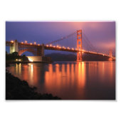 Golden Gate Bridge 's nachts Foto Afdruk (Voorkant)