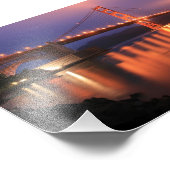 Golden Gate Bridge 's nachts Foto Afdruk (Hoek)
