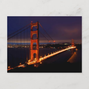Golden Gate Bridge 's nachts San Francisco, CA Briefkaart