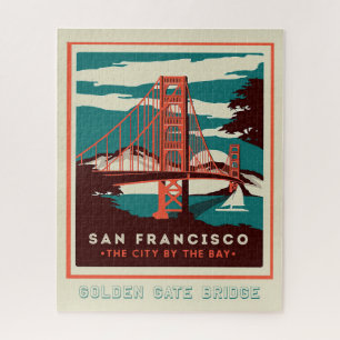 Golden Gate Bridge San Fran Vintage Poster Legpuzzel