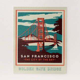 Golden Gate Bridge San Fran Vintage Poster Legpuzzel