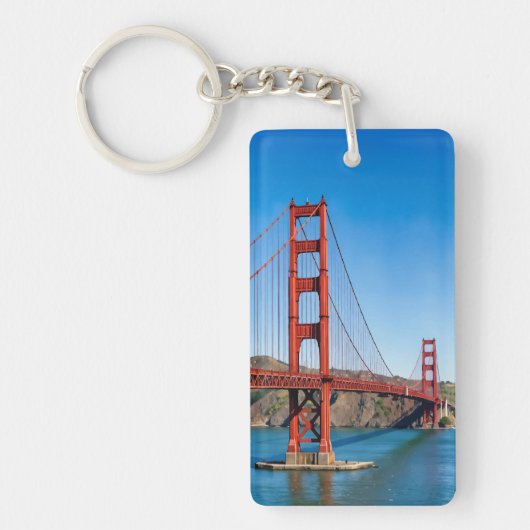Golden Gate Bridge San Francisco Aquarel Sleutelhanger (Voorkant)
