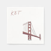 Golden Gate Bridge, San Francisco bruiloft cocktai Servet (Voorkant)