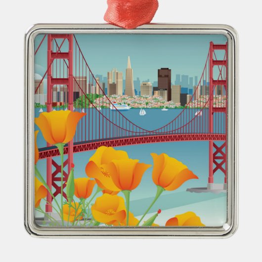 Golden Gate Bridge | San Francisco, CA Metalen Ornament (Voorkant)