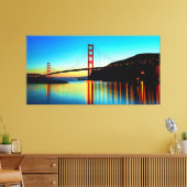 Golden Gate Bridge, San Francisco, CA op zonsonder Canvas Afdruk (Insitu (Woonkamer))