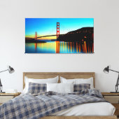 Golden Gate Bridge, San Francisco, CA op zonsonder Canvas Afdruk (Insitu (Slaapkamer))