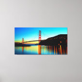 Golden Gate Bridge, San Francisco, CA op zonsonder Canvas Afdruk (Voorkant)