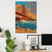 Golden Gate Bridge - San Francisco, CA-Poster Poster (Thuiskantoor)