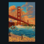 Golden Gate Bridge - San Francisco, CA-Poster Poster<br><div class="desc">Hier is een van onze -Style Travel posters van een historisch landmerk in San Francisco,  de stad bij de baai. Alle design worden gemaakt om op posters van begin jaren '00 te lijken. Deze kunstwerken dragen hoog detail,  diep kleur,  en onze zorgvuldige aandacht aan kwaliteit.</div>