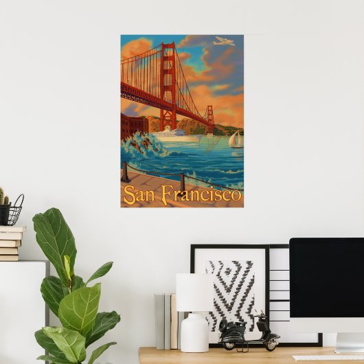 Golden Gate Bridge - San Francisco, CA-Poster Poster (Thuiskantoor)