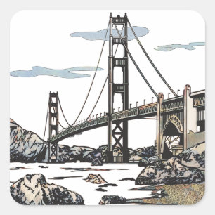 Golden Gate Bridge San Francisco California Vierkante Sticker