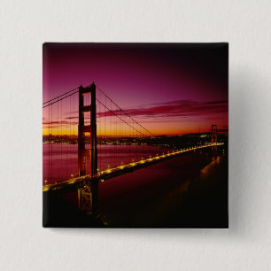 Golden Gate Bridge, San Francisco, Californië, 5 Vierkante Button 5,1 Cm