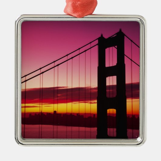 Golden Gate Bridge, San Francisco, Californië, 6 Metalen Ornament (Voorkant)