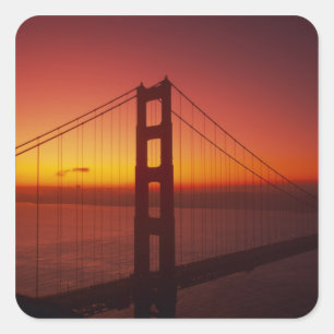 Golden Gate Bridge, San Francisco, Californië, 9 Vierkante Sticker