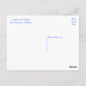 Golden Gate Bridge San Francisco, Californië CA Briefkaart (Achterkant)