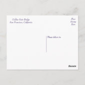 Golden Gate Bridge San Francisco, Californië CA Briefkaart (Achterkant)