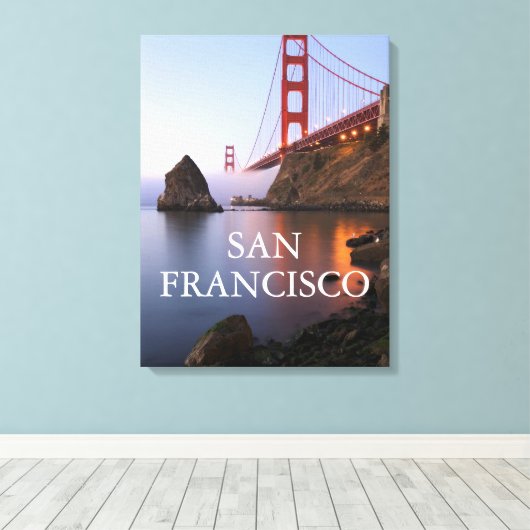 Golden Gate Bridge | San Francisco Californië Canvas Afdruk (Insitu (Houten vloer))