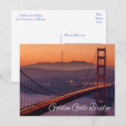 Golden Gate Bridge, San Francisco, Californië, Ver Briefkaart (Voorkant / Achterkant)