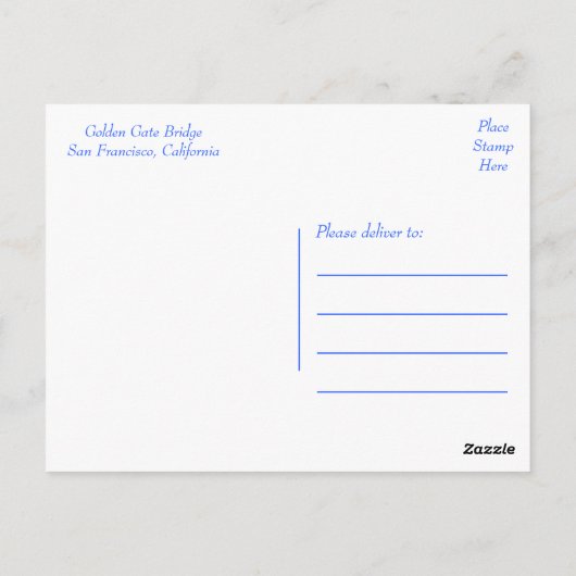 Golden Gate Bridge, San Francisco, Californië, Ver Briefkaart (Achterkant)