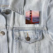 Golden Gate Bridge San Francisco Californië; Vierkante Button 5,1 Cm (In situ)