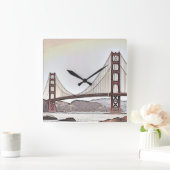 Golden gate bridge - San Francisco, Californië Vierkante Klok (Huis)