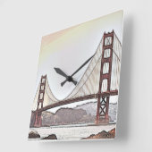 Golden gate bridge - San Francisco, Californië Vierkante Klok (Hoek)