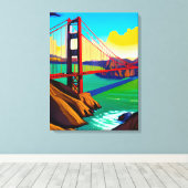 Golden Gate Bridge, San Francisco Canvas Afdruk (Insitu (Houten vloer))