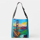 Golden Gate Bridge, San Francisco Crossbody Tas (Achterkant)