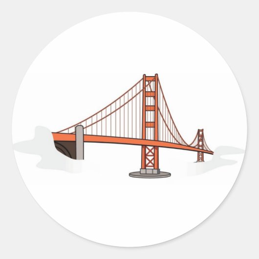 Golden Gate Bridge San Francisco Destination Ronde Sticker (Voorkant)