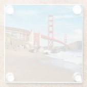Golden Gate Bridge | San Francisco Glazen Onderzetter (Achterkant)