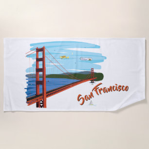 Golden Gate Bridge San Francisco Illustratie Strandlaken