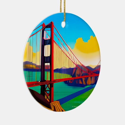 Golden Gate Bridge, San Francisco Keramisch Ornament (Rechts)