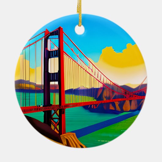 Golden Gate Bridge, San Francisco Keramisch Ornament (Achterkant)
