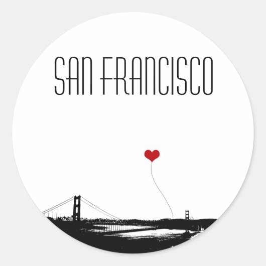 Golden Gate Bridge San Francisco Lover's Ronde Sticker (Voorkant)